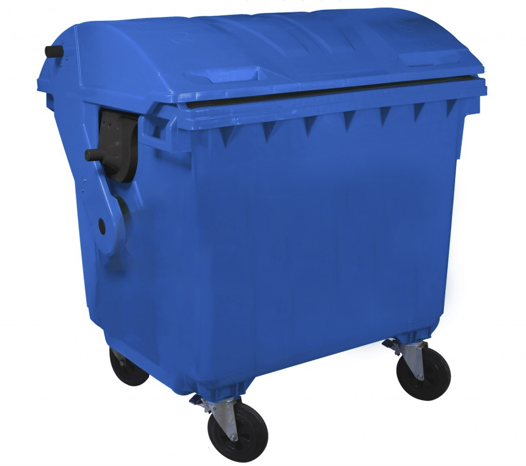 Container HDPE CLE 1100L cu capac rotund albastru - Transport inclus